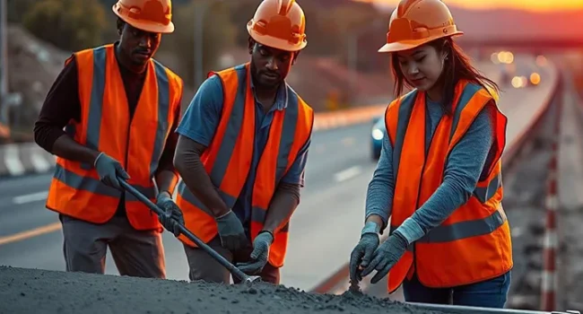 Trabajo en construcción de carreteras